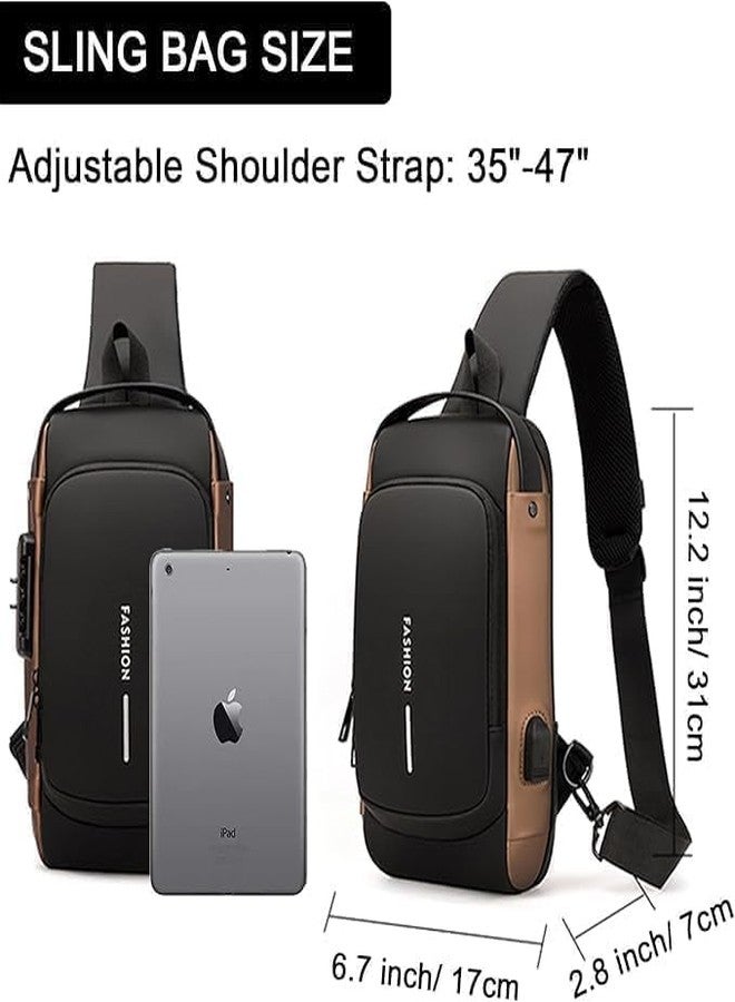 GadgetBite Waterproof Anti-Theft USB Crossbody Sling Bag Travel Chest Bag with Charging Port for Men & Women, Secure Shoulder Bag for Sports, Hiking, Outdoor Activities & Everyday Use - Black - Image 5